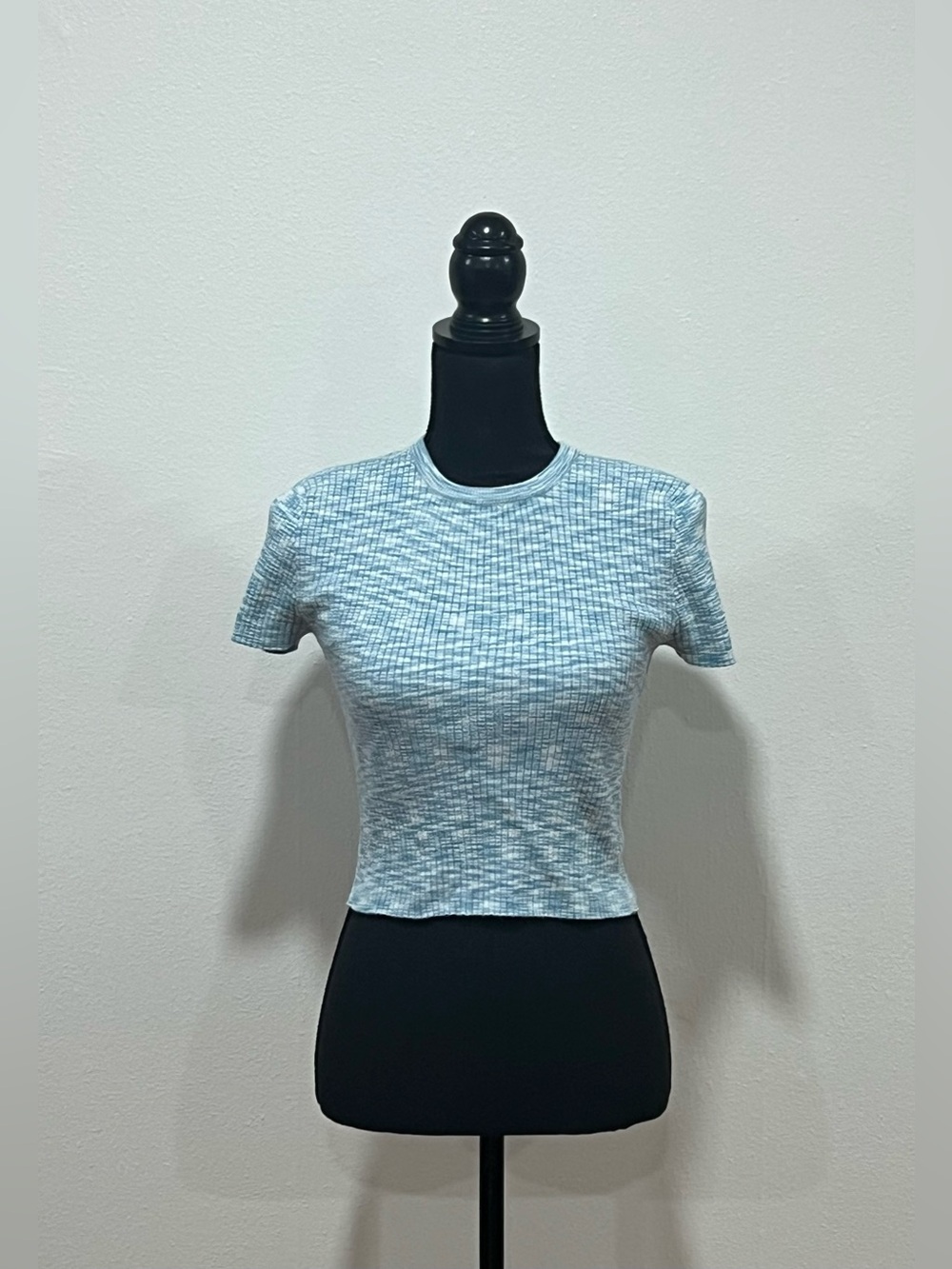 Blue & white cropped top